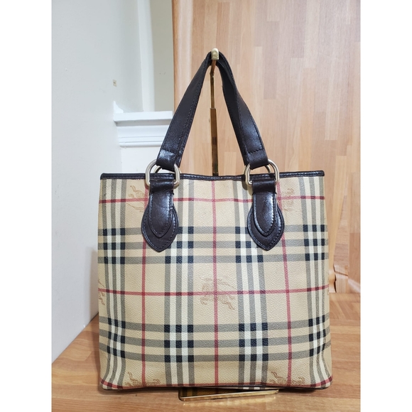 BURBERRY Haymarket Check Coated Canvas Onslow Tote Bag - Picture 2 of 12